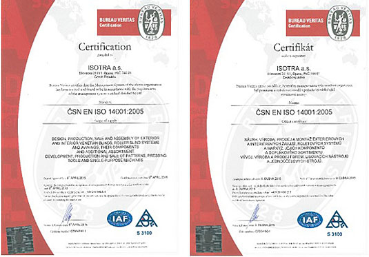 Сертификат EN ISO 14001

